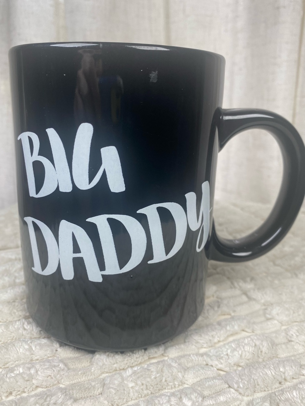 Primitives by Kathy Big Daddy Black Stoneware Coffee Mug Jumbo 20 oz